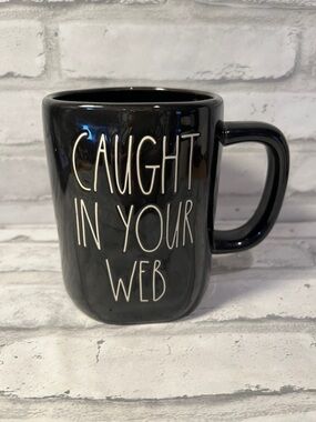 Rae Dunn Black Ceramic 'Caught In Your Web' Coffee 18 Oz ceramic Mug